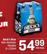 Beck's Blue Non-Alcoholic Handies-6 x 330ml Per Pack
