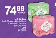 JC Le Roux Apple Blossom & Zesty Citrus Or Vivante La Fleurette Sparkling Wine Cans-6x250ml Per Pack
