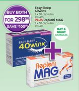 Easy Sleep 40 Winx 2 x 30 Capsules Plus Repleni MAG 2 x 30 Capsules-For Both
