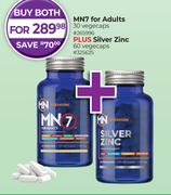 MN7 For Adults 30 Vegecaps Plus Silver Zinc 60 Vegecaps- For Both 