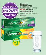 Berocca Performance 15 Effervescent Tablets Plus Immune Double Action 15 Effervescent Tablets-For Bo