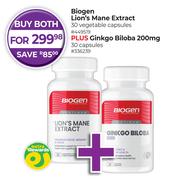 Biogen Lion's Mane Extract 30 Vegetable Capsules-For Both 