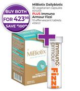 MiBiotix Dailybiotic 30 Vegetarian Capsules Plus Immuno Armour Fizzi-For Both