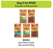 Beeno Semi Moist Treats (All Variants)-For Any 5 x 120g  
