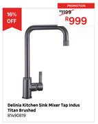 Delinia Kitchen Sink Mixer Tap Indus Titan Brushed 81490819
