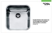 Franke Kitchen Sink Selene Slx 110 40 Single Bowl Stainless Steel L42.8cm x W42.8cm 81466776