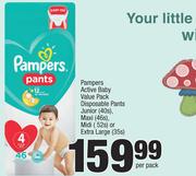 Pampers Active Baby Value Pack Disposable Pants-Per Pack