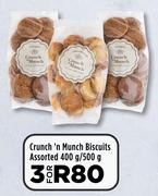 Crunch'n Munch Biscuits Assorted-For 3 x 400g/500g