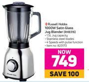 Russell Hobbs 1000W Satin Glass Jug Blender RHB316