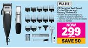 Wahl 23 Piece Hair & Beard Corded Clipper & Battery Trimmer Kit-Per Set