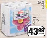 Spar Mini Toilet Tissue Rolls 1 Ply-18's Per Pack