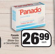 Panado Tablets Blister Box Or Securitainer-24's-Each