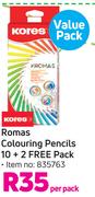 Kores Romas Colouring Pencils-10+2 Free Value Pack