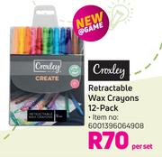 Croxley Retractable Wax Crayons-12 Per Set