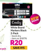 Croxley White Board Quick Dry Markers (Black)-2 Per Pack