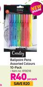 Croxley Ballpoint Pens (Assorted Colours)-10 Per Pack