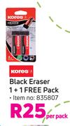 Kores Black Eraser-1+1 Free Per Pack