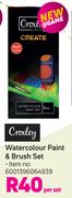Croxley Watercolour Paint & Brush Set-Per Set