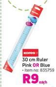 Kores 30cm Ruler (Pink Or Blue)-Each