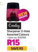 Croxley Sharpener 2 Hole (Assorted Colours)