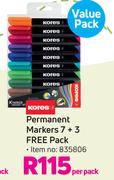 Kores Permanent Markers-7+3 Free Value Pack