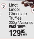 Lindt Lindor Chocolate Truffles Assorted-200g Each