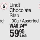 Lindt Chocolate Slab Assorted-100g Each