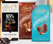 Lindt Chocolate Slab Assorted-100g Each