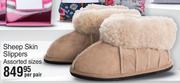 Sheep Skin Slippers Assorted Sizes-Per Pair