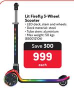 Lit Firefly 3 Wheel Scooter-Each