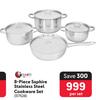 Tissolli 8 Piece Saphire Stainless Steel Cookware Set-Per Set