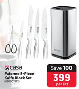 Casa Palermo 5 Piece Knife Block Set-Per Set