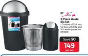 Miss Molly 3 Piece Waste Bin Set-Per Set