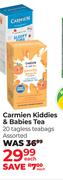 Carmien Kiddies & Babies Tea 20 Tagless Teabags Assorted-Each