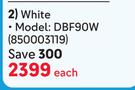 Defy 90L Bar Fridge White DBF90W
