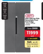 Defy 559L Side By Side Naturelight Frost Free Fridge DFF536