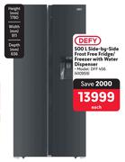 Defy 500L Side By Side Frost Free Fridge/Freezer With Water Dispenser DFF 456