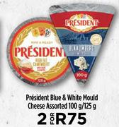 President Blue & White Mould Cheese Assorted-For 2 x 100g/125g