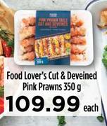 Food Lover's Cut & Deveined Pink Prawns-350g Each