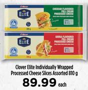 Clover Elite Individually Wrapped Processed Cheese Slices Assorted-810g Each