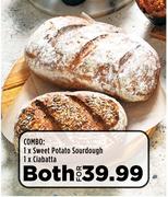 1 x Sweet Potato Sourdough, 1 x Ciabatta-Combo