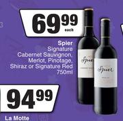 Spier Signature Cabernet Sauvignon, Merlot, Pinotage, Shiraz Or Signature Red-750ml Each