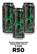 Footy's Sugar Free Fuel Energy Drink-For 3 x 500ml
