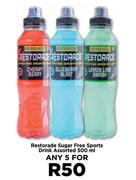 Restorade Sugar Free Sports Drink Assorted-For Any 5 x 500ml