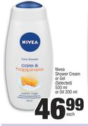 Nivea Shower Cream Or Gel (Selected)-500ml Or Oil-200ml Each