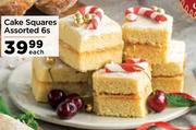 Cake Squares Assorted-6s Each
