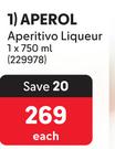 Aperol Aperitivo Liqueur-750ml