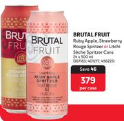 Brutal Fruit Ruby Apple, Strwberry Rough Spiritzer Or Litchi Seche Spritzer Cans-24x500ml Per Case