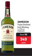 Jameson Triple Distilled Irish Whiskey-750ml