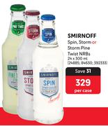 Smirnoff Spin, Storm Or Storm Pine Twist NRBs-24 x 300ml Per Case